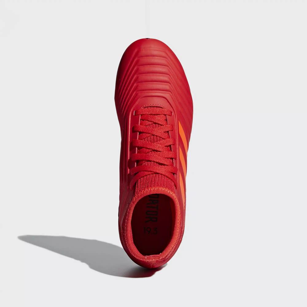 Adidas Predator 19.3 Firm Ground Tacos de Futbol Rojos Para Niña (MX-87525)